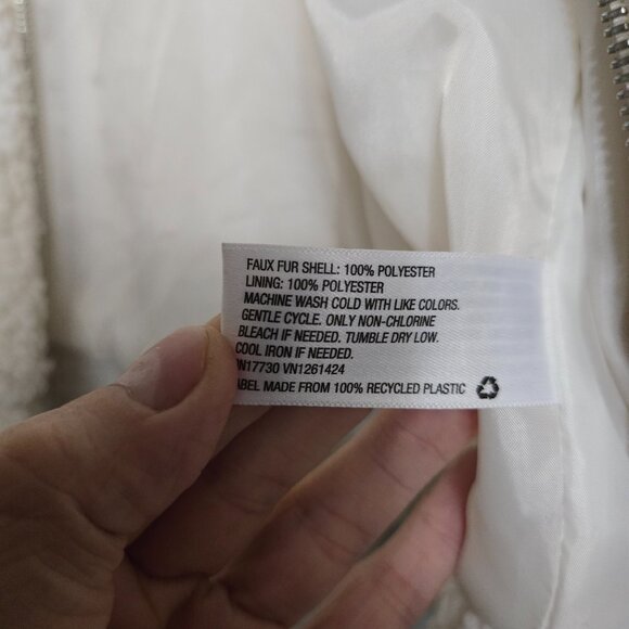 Wild Fable Cream Sherpa Zip-Up Jacket | XS/S Cozy Teddy Fleece Coat - Picture 7 of 14